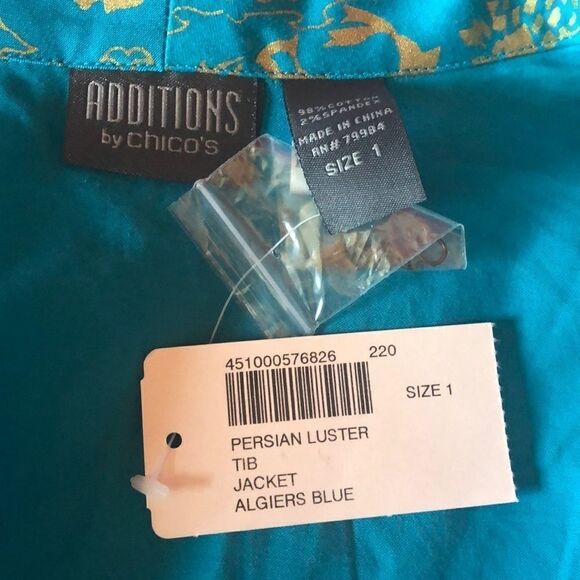 Additions by Chico’s Algiers blue jacket sz 1 - Picture 4 of 4